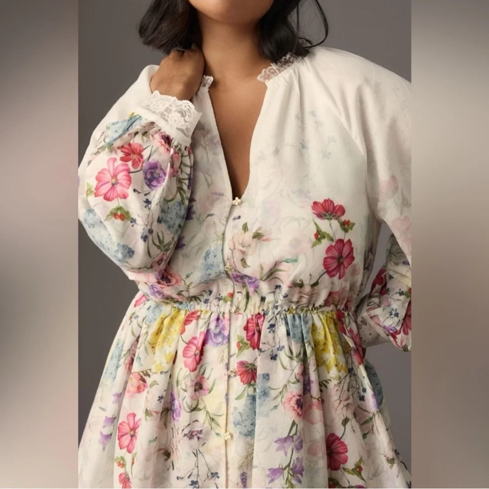 Anthropologie Let Me Be Floral Dress - M - Picture 2 of 5